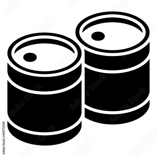 
Oil barrels or kegs, glyph isometric icon
