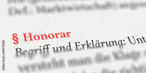 Photos Honorar rechtlich erklärt mit Paragraph Zeichen