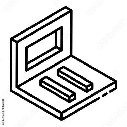 
A glyph isometric icon denoting tile laying in modern style
