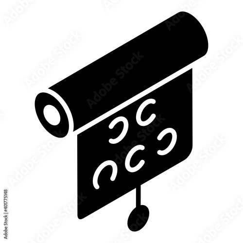 
Eye test in glyph isometric customized icon 
