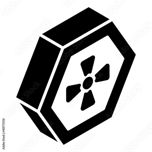 
Radiation glyph isometric icon editable 
