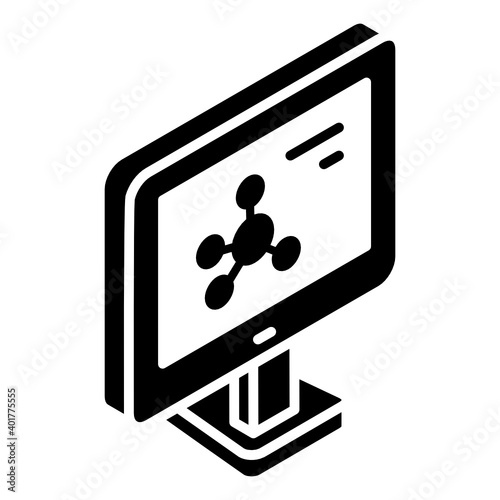 
Physics formula glyph isometric customized icon 
