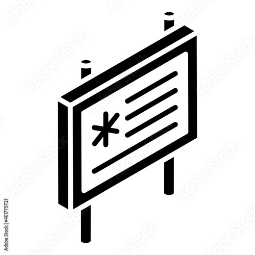 
Medical board glyph isometric icon editable 
