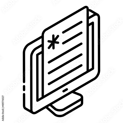 
Patient report glyph isometric customized icon 
