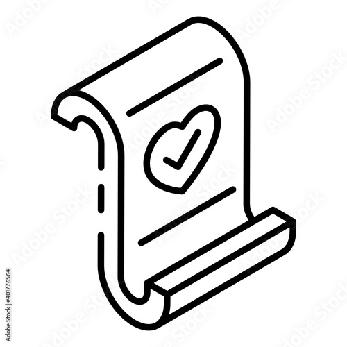 
Patient report glyph isometric customized icon 
