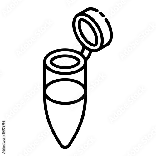 

Centrifuge tube in trendy glyph isometric icon 
