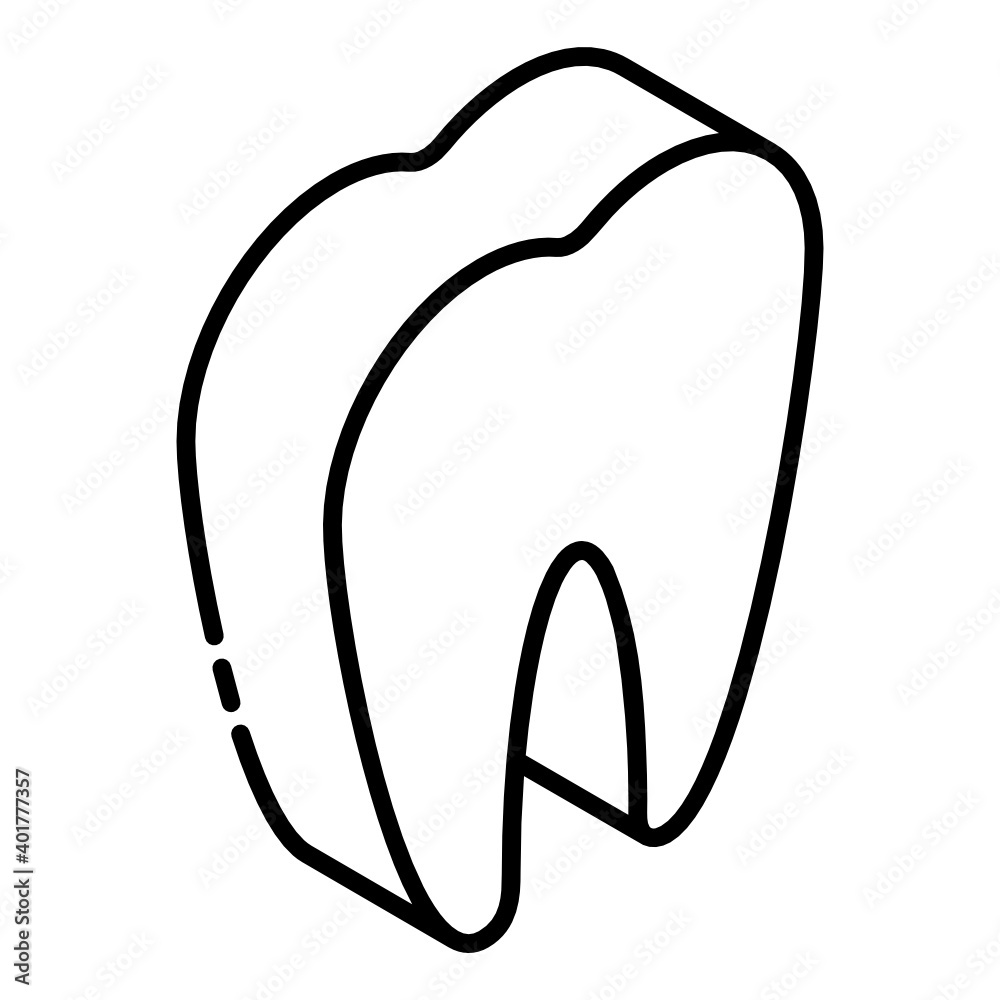 Tooth in glyph isometric icon, outer teeth
Tooth in glyph isometric icon, outer teeth