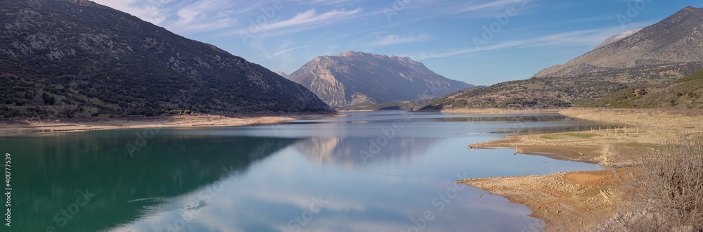 View on lake Mornos (central Greece)