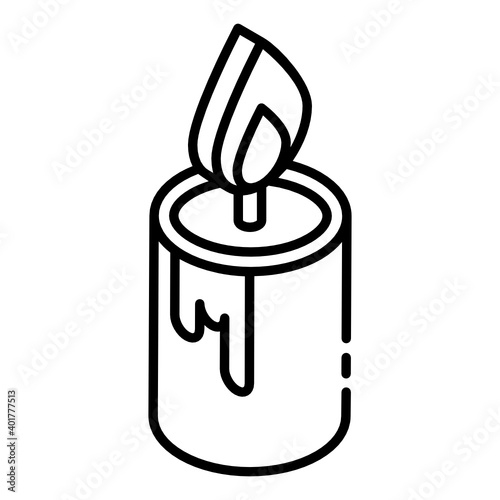 
Candle trendy glyph isometric icon 
