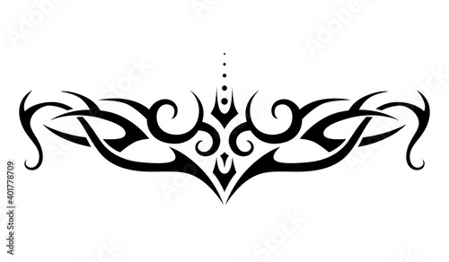 Tribal tattoo. Vector frame border pattern ornament decor.	
