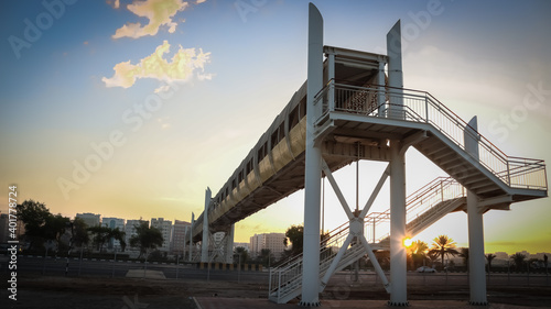 Typical Pedestrian bridge in Abudhabi city UAE photo