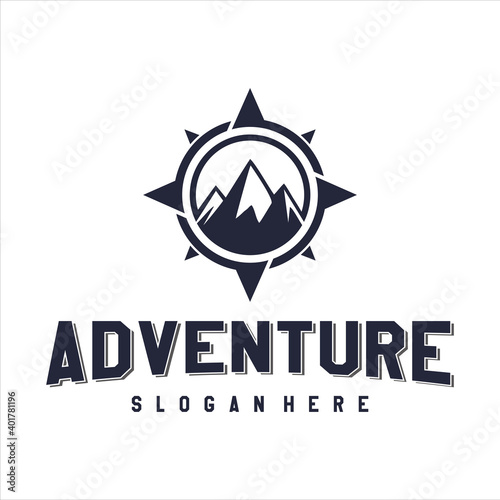 outdoor adventure logo design template, vector illustration.