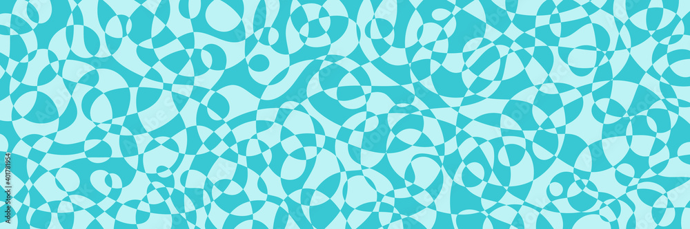 Vector freehand illustration of pattern with optical illusion. Op art abstract background. Long horizontal banner.