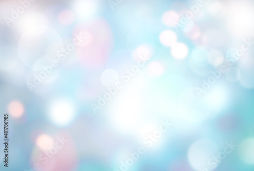 Blurred texture,blue background,abstract glowing bokeh,winter illustration.