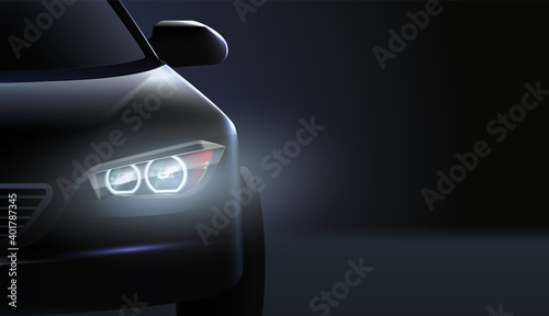 Car Headlights Ad Composition