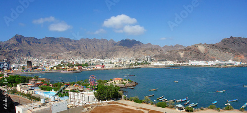 View of Aden - a port city, located by the eastern approach to the Red Sea, Yemen