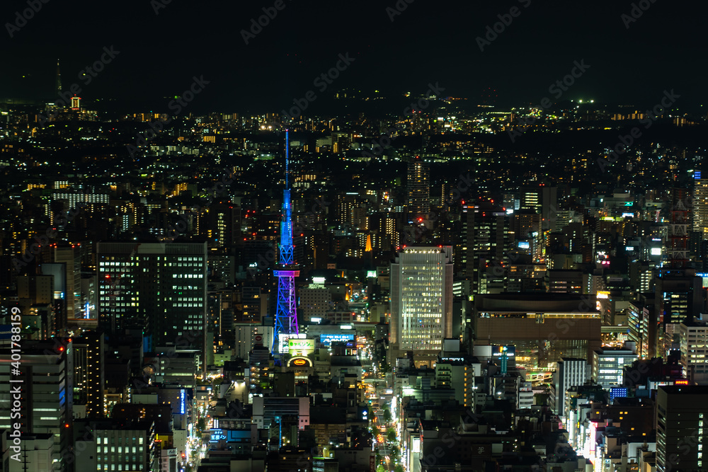 名古屋の夜景　名古屋テレビ塔