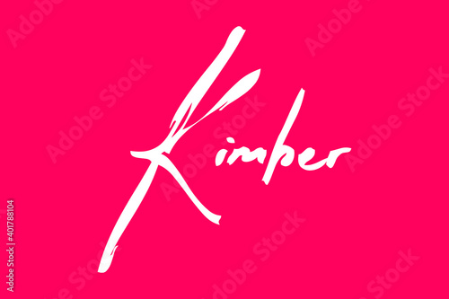 Kimbe-Female Name Beautiful Typography White Color Text On Dork Pink Background