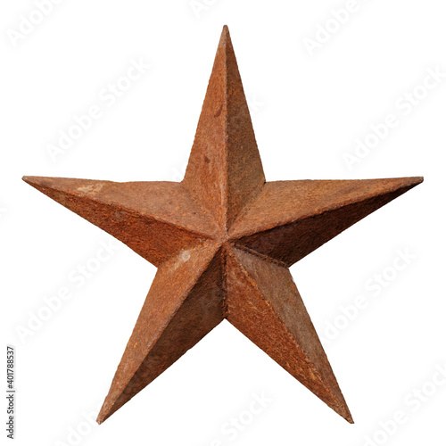 Old rusted five-pointed metal star