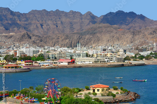 View of Aden -  a port city, located by the eastern approach to the Red Sea, Yemen photo