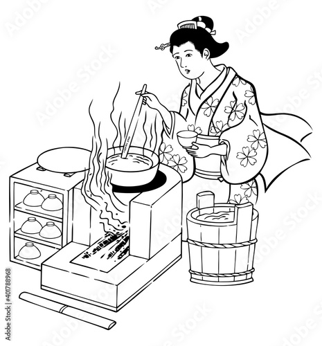 料理、江戸の女