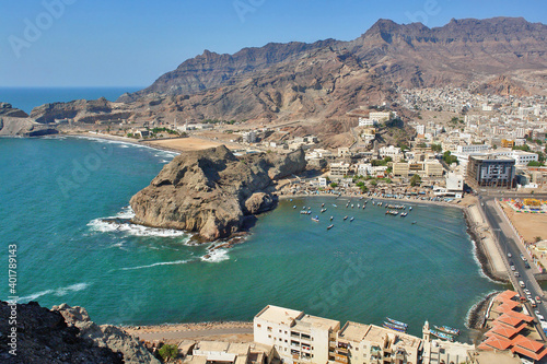 Fotografía View of Aden -  a port city, located by the eastern approach to the Red Sea, Yem