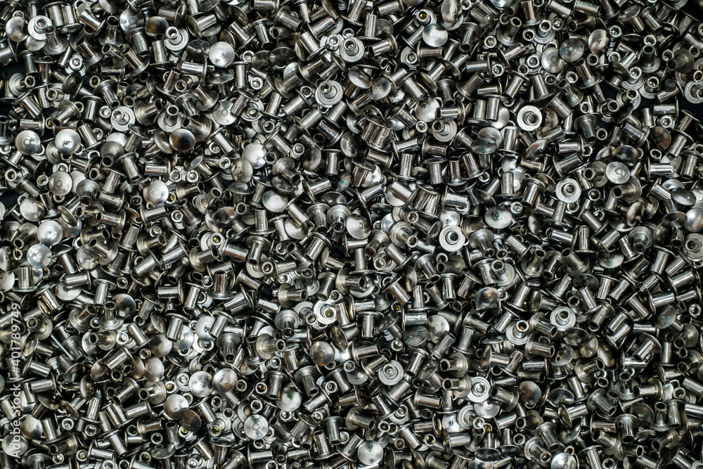 Pile of metal blind rivets Pile of metal blind rivets