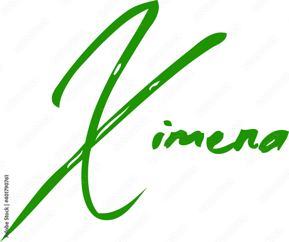 Ximen Female Name in Green Cursive Typography Text Ximen Female Name in Green Cursive Typography Text