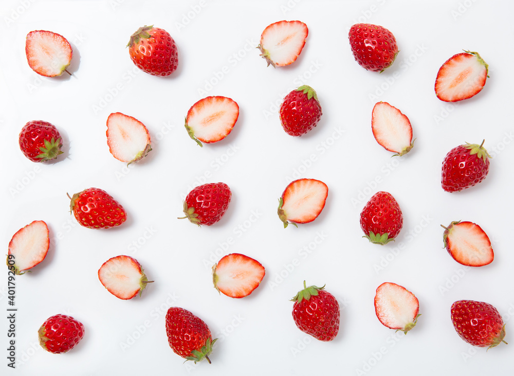 strawberries on white background strawberries on white background
