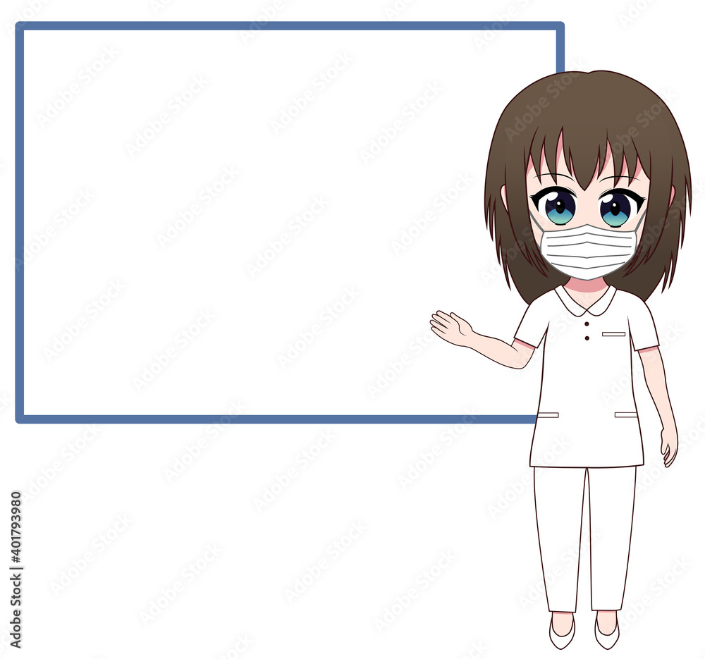 マスクをしている看護師の女性 マスクをしている看護師の女性
