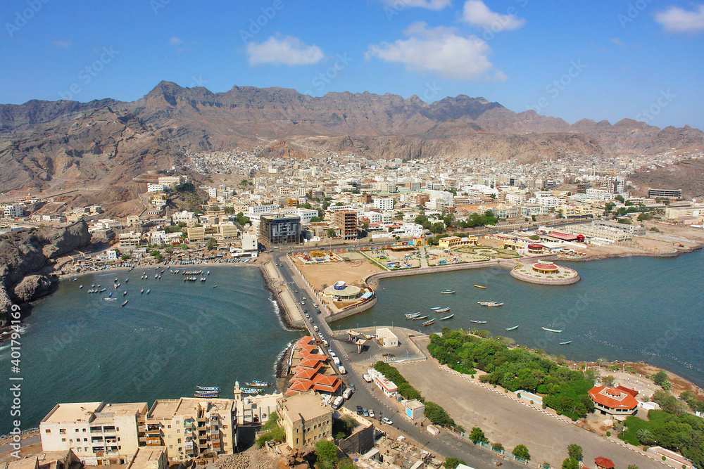 View of Aden a port city, located by the eastern approach to the Red