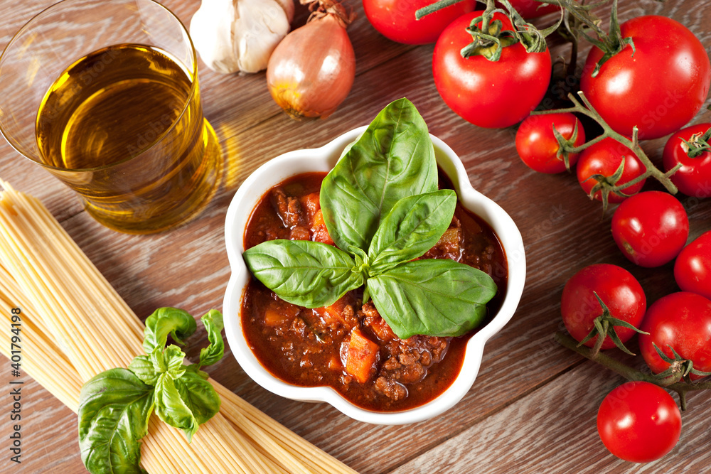 Rustic bolognese meat sauce. Typical Italian dish. Rustic bolognese meat sauce. Typical Italian dish.