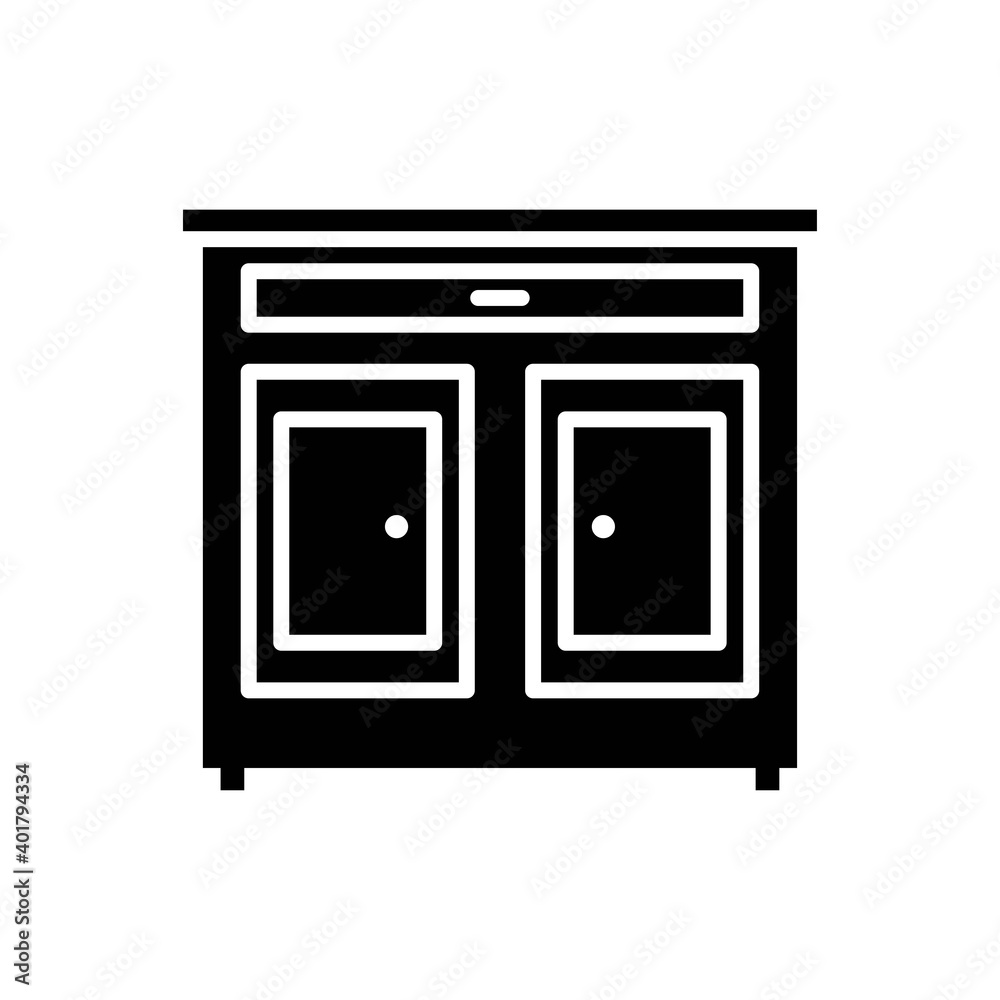 cabinet icon solid style vector cabinet icon solid style vector