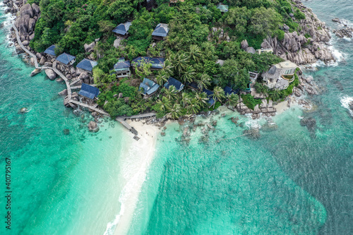 Aerial view of Koh Nang Yuan  in Koh Tao  Samui province  Thailand  south east Asia