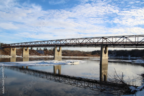 Bridge Over Decembers River  Gold Bar Park  Edmonton  Alberta