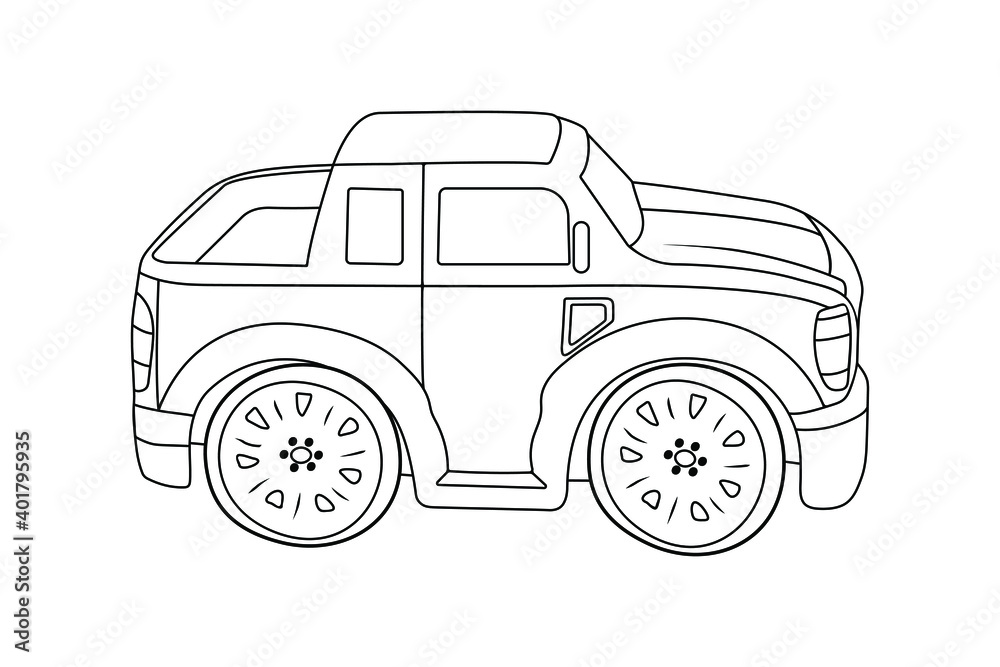 Pickup toy car. Vector stock illustration eps10.