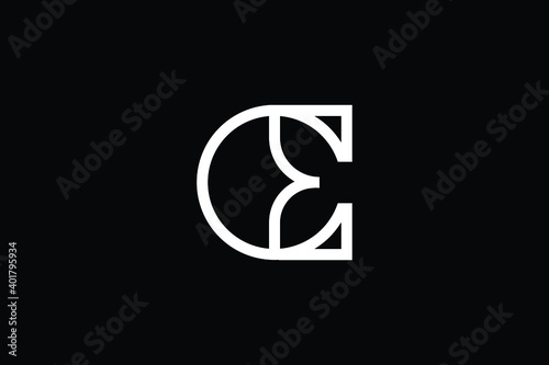CE logo letter design on luxury background. EC logo monogram initials letter concept. CE icon logo design. EC elegant and Professional letter icon design on black background. C E EC CE