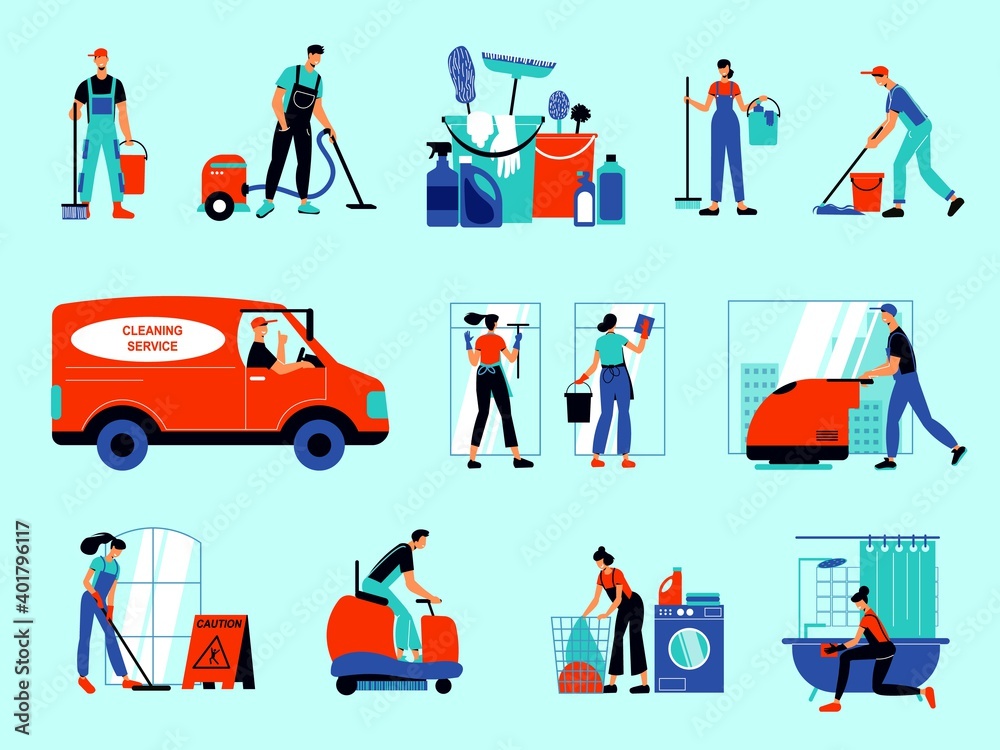 Cleaning Service Color Set