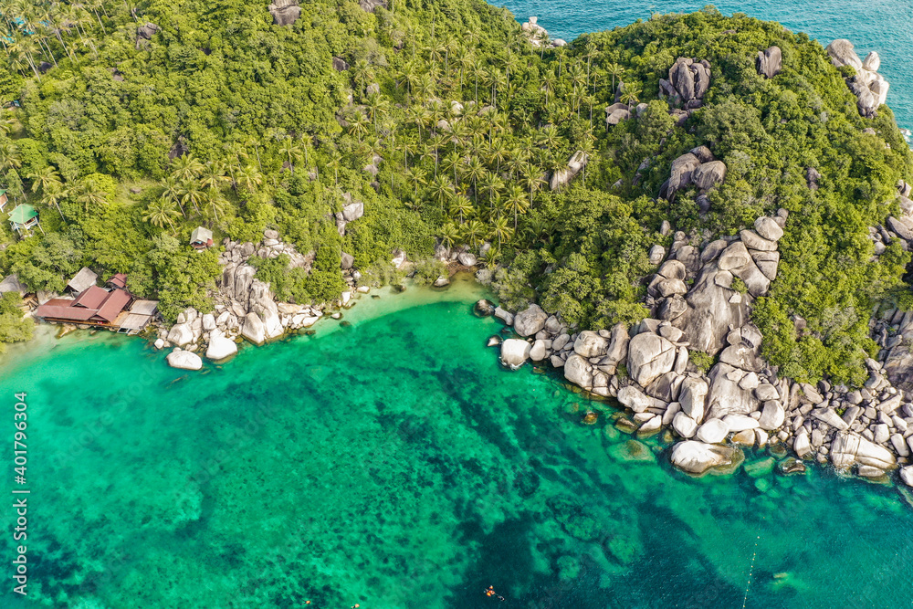 Obraz premium Aerial view of Koh Tao, Samui Province, Thailand, South east Asia