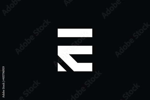 ER logo letter design on luxury background. RE logo monogram initials letter concept. ER icon logo design. RE elegant and Professional letter icon design on black background. R E ER RE