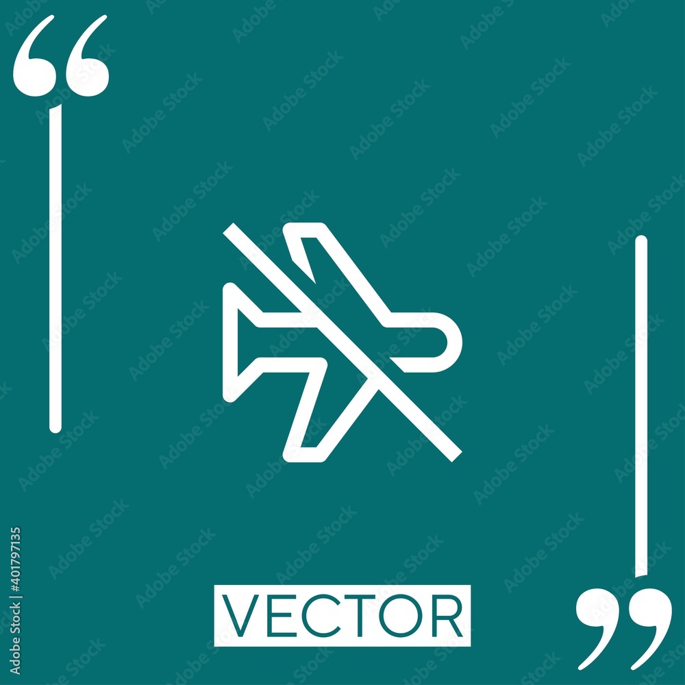 airplane mode vector icon Linear icon. Editable stroke line airplane mode vector icon Linear icon. Editable stroke line