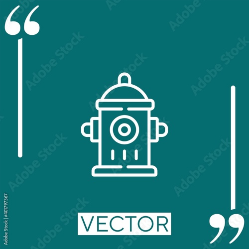 fire hydrant vector icon Linear icon. Editable stroke line