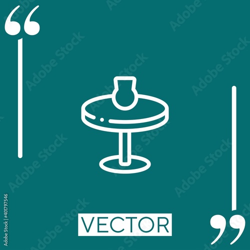 potter wheel vector icon Linear icon. Editable stroked line