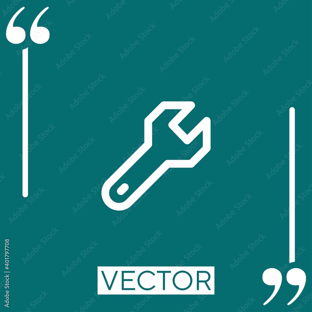 wrench vector icon Linear icon. Editable stroked line