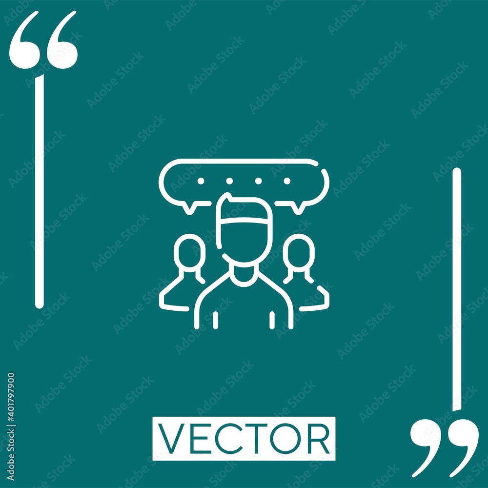 chat group vector icon Linear icon. Editable stroked line chat group vector icon Linear icon. Editable stroked line