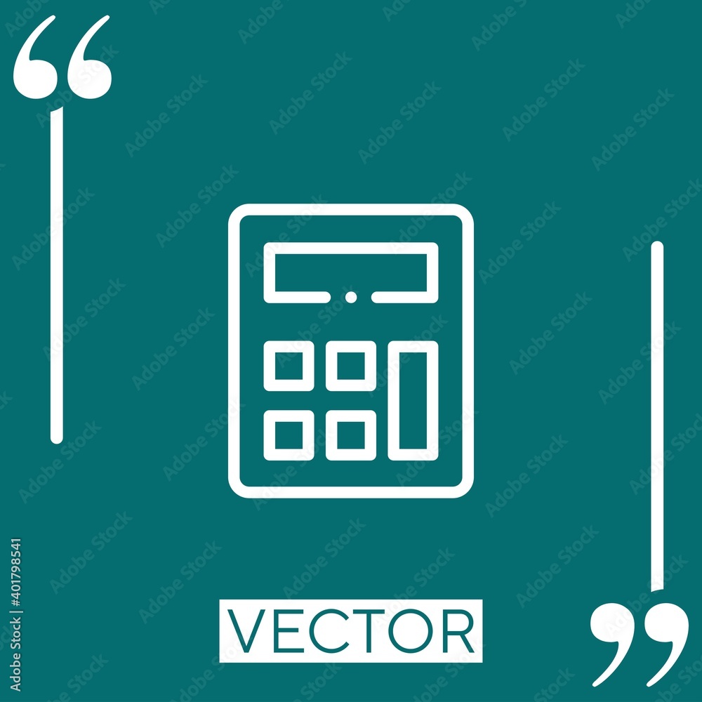 calculator vector icon Linear icon. Editable stroke line calculator vector icon Linear icon. Editable stroke line