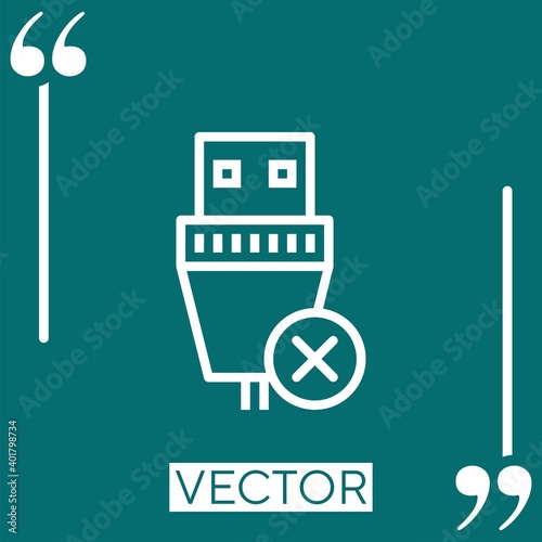 usb vector icon Linear icon. Editable stroke line