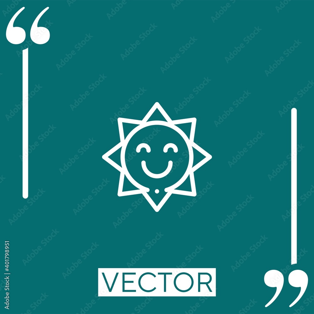 sun vector icon Linear icon. Editable stroke line