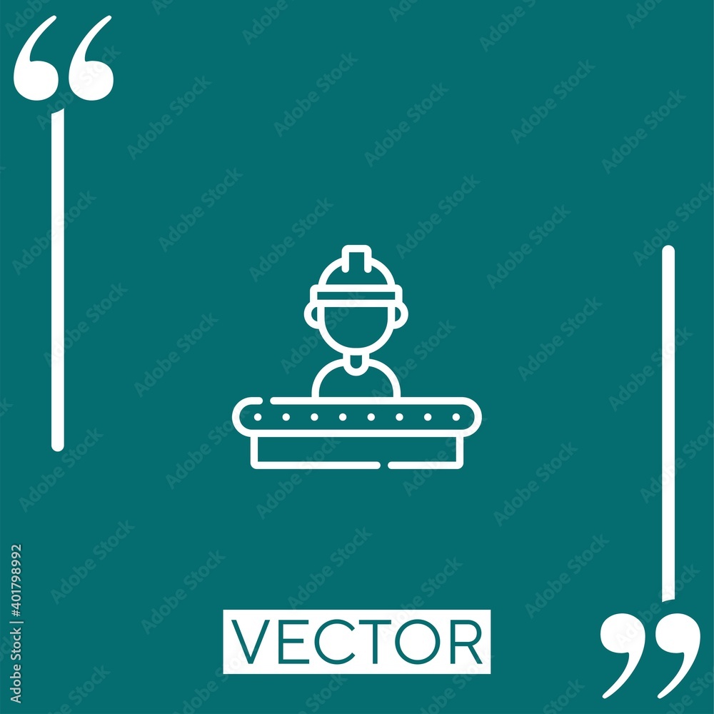 worker vector icon Linear icon. Editable stroke line