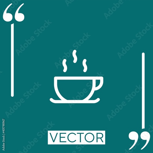 tea cup vector icon Linear icon. Editable stroke line